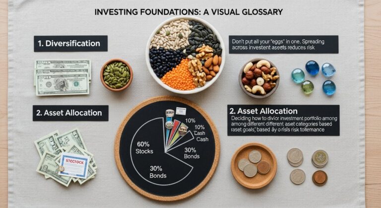 Featured illustration of basic investing terms for personal finance and business entrepreneurship guide