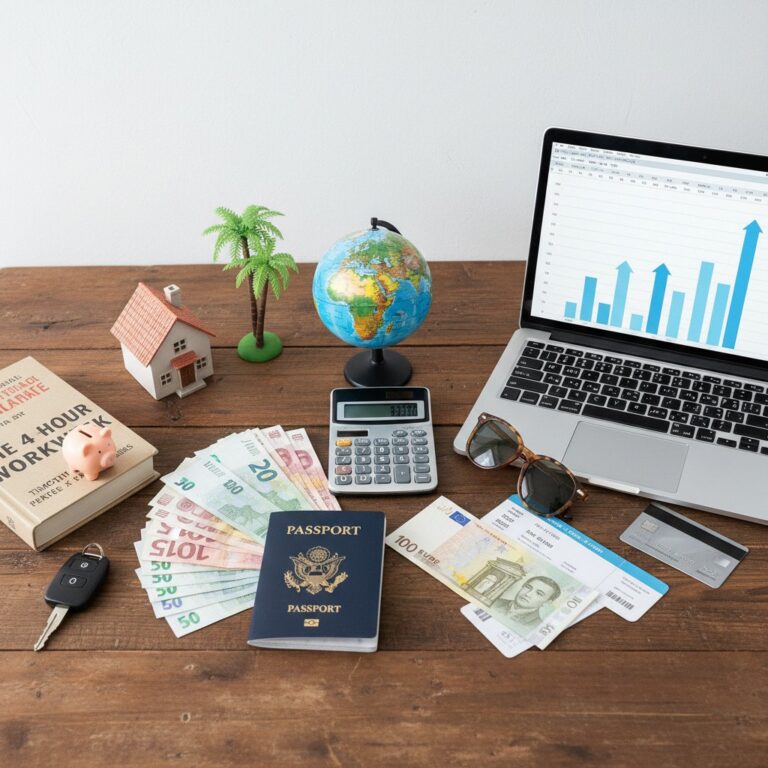 Geoarbitrage and FIRE strategy for early retirement, personal finance and entrepreneurship concept